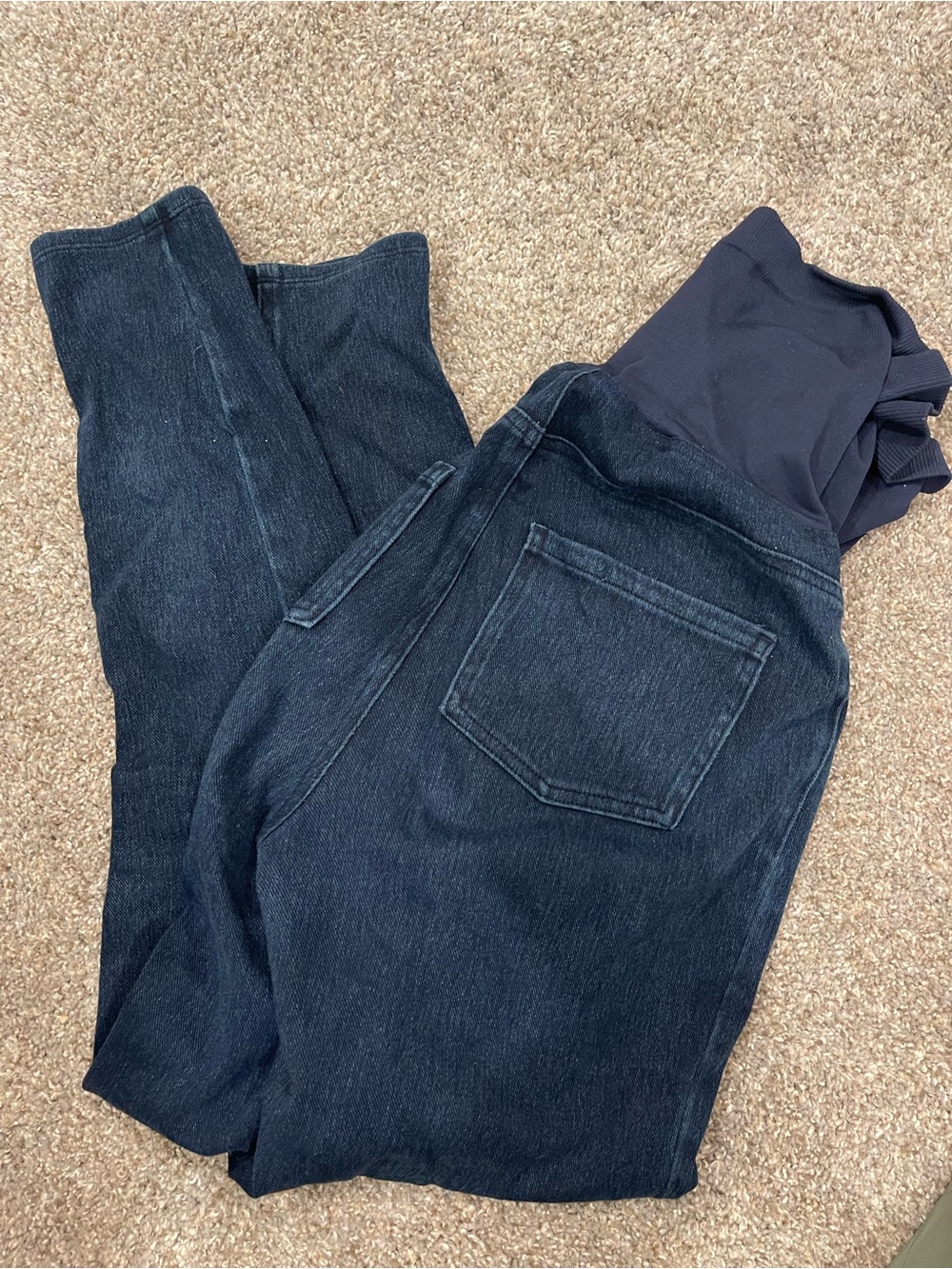 SPANX Dark Blue Maternity Jeans with Stretch Panel